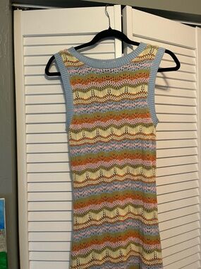 Sleeveless Knit Maxi Dress in Pastel Stripe